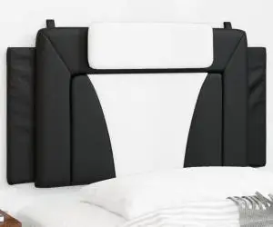vidaXL Pernă pentru tăblie pat, negru și alb, 100cm, piele artificială