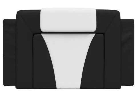 Pernă pentru tăblie pat, negru și alb, 90 cm, piele artificială - 5/5