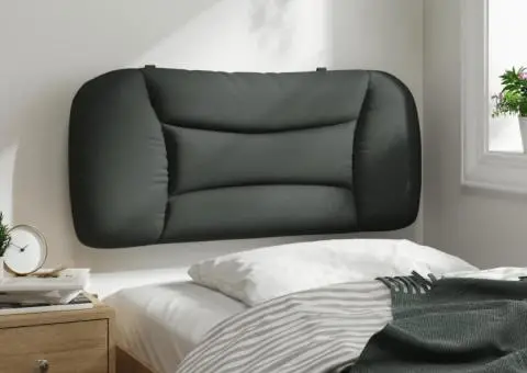 Pernă pentru tăblie de pat, gri închis, 90 cm, material textil - 4/5