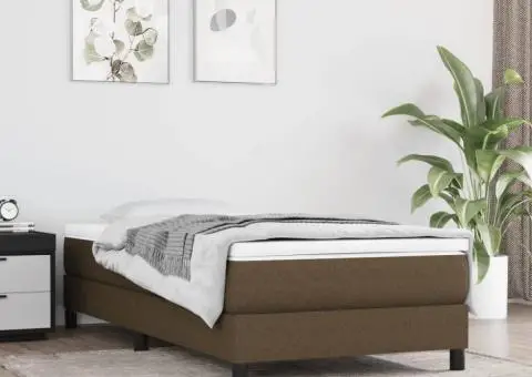 Saltea de pat cu arcuri, maro închis, 120x190x20 cm, textil - 1/5