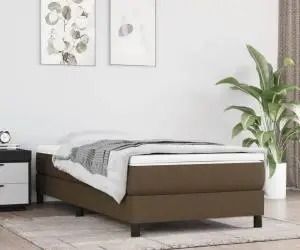 vidaXL Saltea de pat cu arcuri, maro închis, 120x190x20 cm, textil