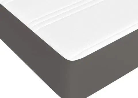 Saltea de pat cu arcuri, gri, 120x190x20 cm, piele ecologică - 5/5