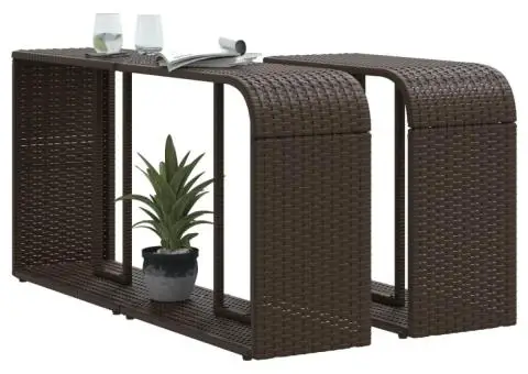 Rafturi de depozitare, 2 buc., maro, poliratan - 4/5