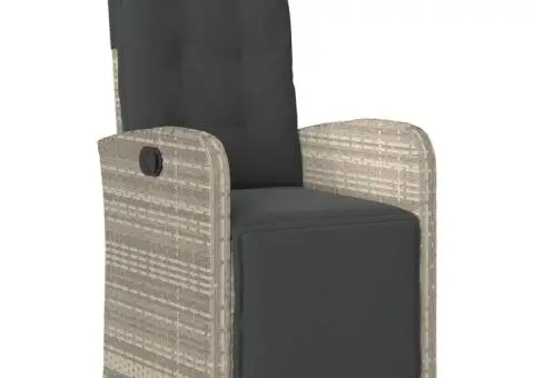 Set mobilier de grădină cu perne, 5 piese gri deschis poliratan - 3/5