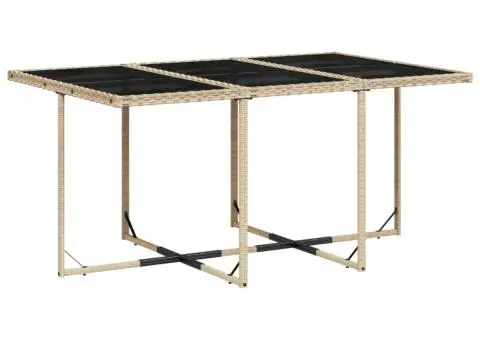 Set mobilier de grădină cu perne, 11 piese, bej, poliratan - 3/5