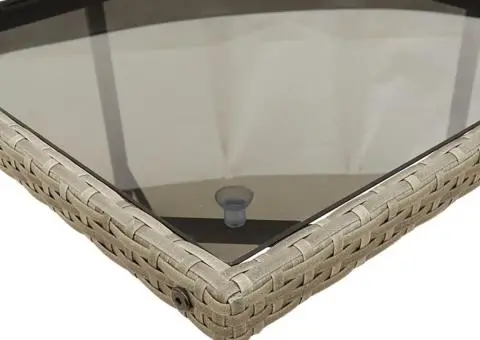 Set mobilier de grădină cu perne, 11 piese, gri, poliratan - 4/5