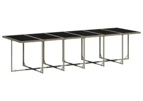 Set mobilier de grădină cu perne, 17 piese, gri, poliratan - 3/5