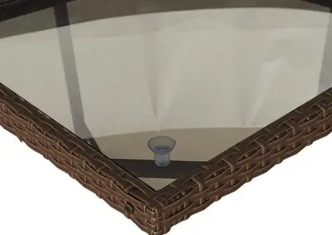 Set mobilier de grădină, 13 piese, maro, cu perne, poliratan - 5/5