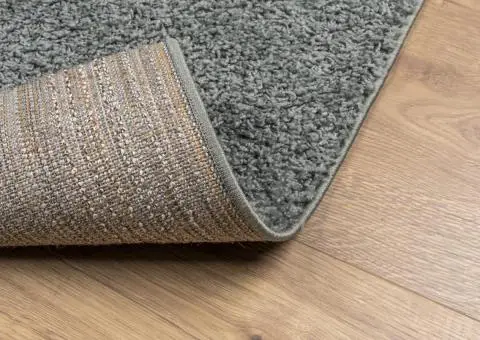 Covor pufos "PAMPLONA" cu fire înalte, gri modern, 120x120 cm - 5/5