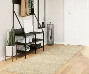 vidaXL Covor pufos "PAMPLONA" cu fire înalte, auriu modern, 80x250 cm