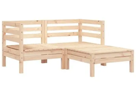 Canapea de grădină cu 2 locuri/taburet, lemn masiv de pin - 2/5