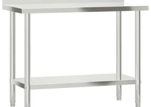 Masă bucătărie cu raft superior, 110x55x150 cm, oțel inoxidabil - 4/5