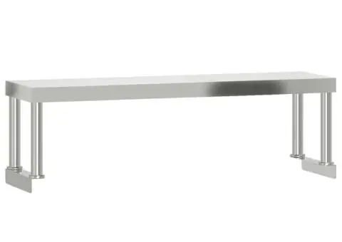 Masă bucătărie cu raft superior, 110x55x120 cm, oțel inoxidabil - 5/5