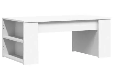 Măsuță de cafea, alb, 102x55x42 cm, lemn prelucrat - 2/5