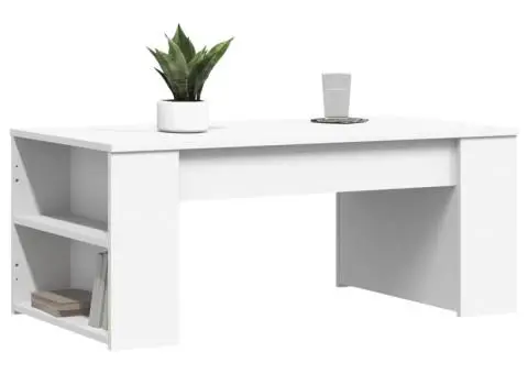 Măsuță de cafea, alb, 102x55x42 cm, lemn prelucrat - 3/5