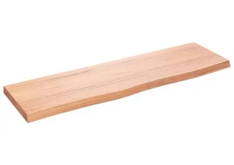 Blat de baie, maro deschis, 100x30x(2-4) cm, lemn masiv tratat - 2/5