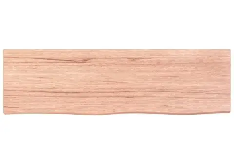 Blat de baie, maro deschis, 100x30x(2-4) cm, lemn masiv tratat - 3/5