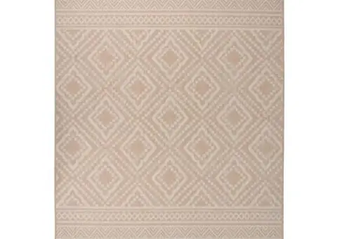 Covor de exterior, dungi maro, 120x170 cm, țesătură plată - 1/5