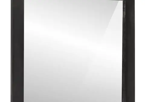 Oglindă de baie 55x1x60 cm sticlă și lemn masiv de mango - 2/5