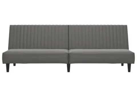 Canapea cu 2 locuri, gri, piele ecologică - 5/5