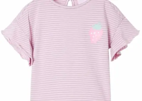 Tricou pentru copii cu mâneci cu volane, lila, 116 - 1/5