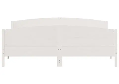 Cadru de pat fără saltea, alb, 180x200 cm, lemn masiv pin - 4/5