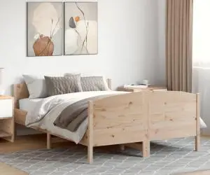 vidaXL Cadru de pat fără saltea, 160x200 cm, lemn masiv pin