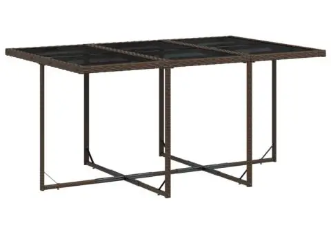 Set mobilier de grădină cu perne, 11 piese, maro, poliratan - 4/5