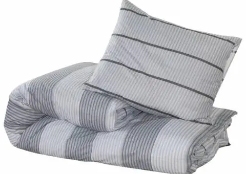 Set cu husă de pilotă, gri, 200x200 cm, bumbac - 3/5