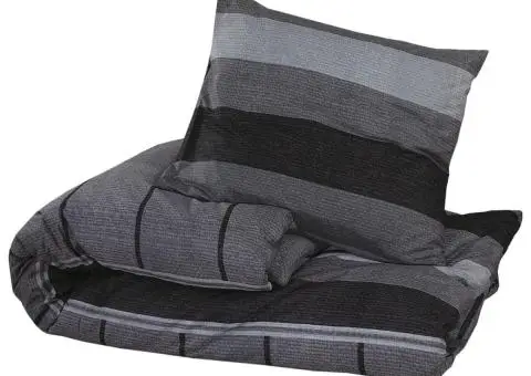 Set cu husă de pilotă, gri închis, 200x200 cm, bumbac - 3/5