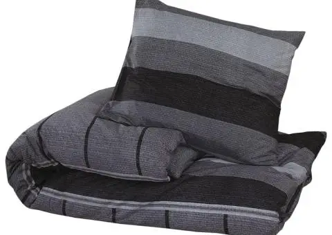 Set cu husă de pilotă, gri închis, 140x200 cm, bumbac - 3/5