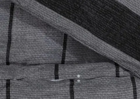 Set cu husă de pilotă, gri închis, 140x200 cm, bumbac - 4/5