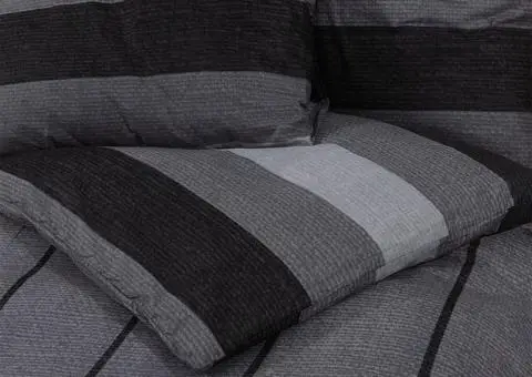 Set cu husă de pilotă, gri închis, 140x200 cm, bumbac - 5/5