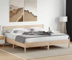 vidaXL Cadru de pat fără saltea, 200x200 cm, lemn masiv pin