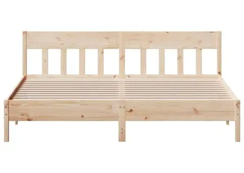 Cadru de pat fără saltea, 200x200 cm, lemn masiv pin - 4/5