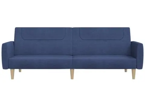 Canapea extensibilă cu 2 locuri, albastru, material textil - 5/5