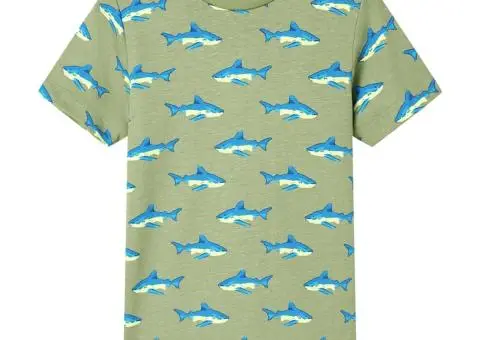 Tricou pentru copii, kaki deschis, 116 - 1/5