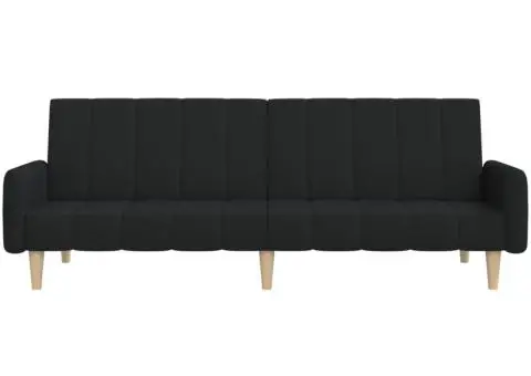 Canapea extensibilă cu 2 locuri, negru, material textil - 5/5