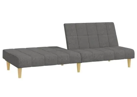 Canapea extensibilă cu 2 locuri, gri deschis, țesătură - 4/5