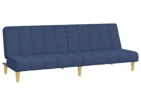 Canapea extensibilă cu 2 locuri, albastru, material textil - 2/5