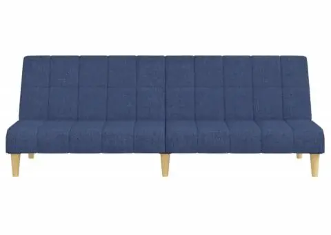 Canapea extensibilă cu 2 locuri, albastru, material textil - 5/5