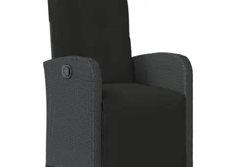 Set mobilier de grădină cu perne, 5 piese, negru, poliratan - 3/5