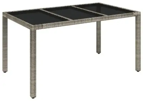 Set mobilier de grădină cu perne, 7 piese, gri, poliratan - 4/5