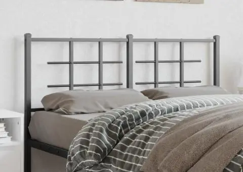 Tăblie de pat metalică, negru, 140 cm - 1/5