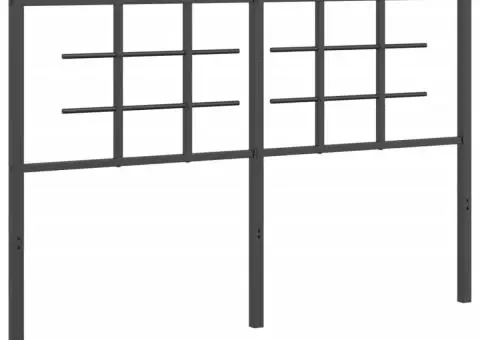 Tăblie de pat metalică, negru, 140 cm - 2/5