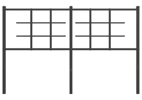 Tăblie de pat metalică, negru, 140 cm - 3/5