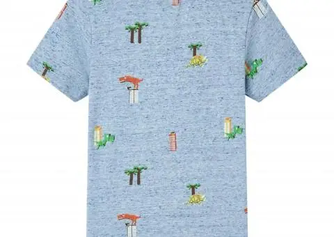 Tricou pentru copii, albastru melanj, 104 - 2/5