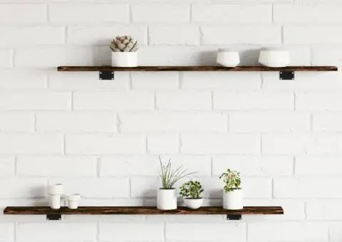 Rafturi perete 4 buc. stejar fumuriu 100x10x1,5cm lemn compozit - 1/5