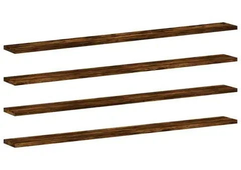 Rafturi perete 4 buc. stejar fumuriu 100x10x1,5cm lemn compozit - 2/5