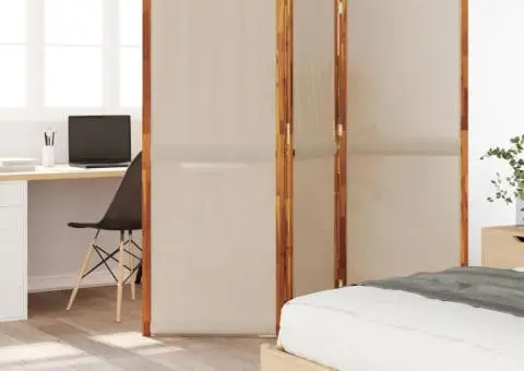 Paravan de cameră cu 3 panouri, taupe, 210x180 cm - 1/5